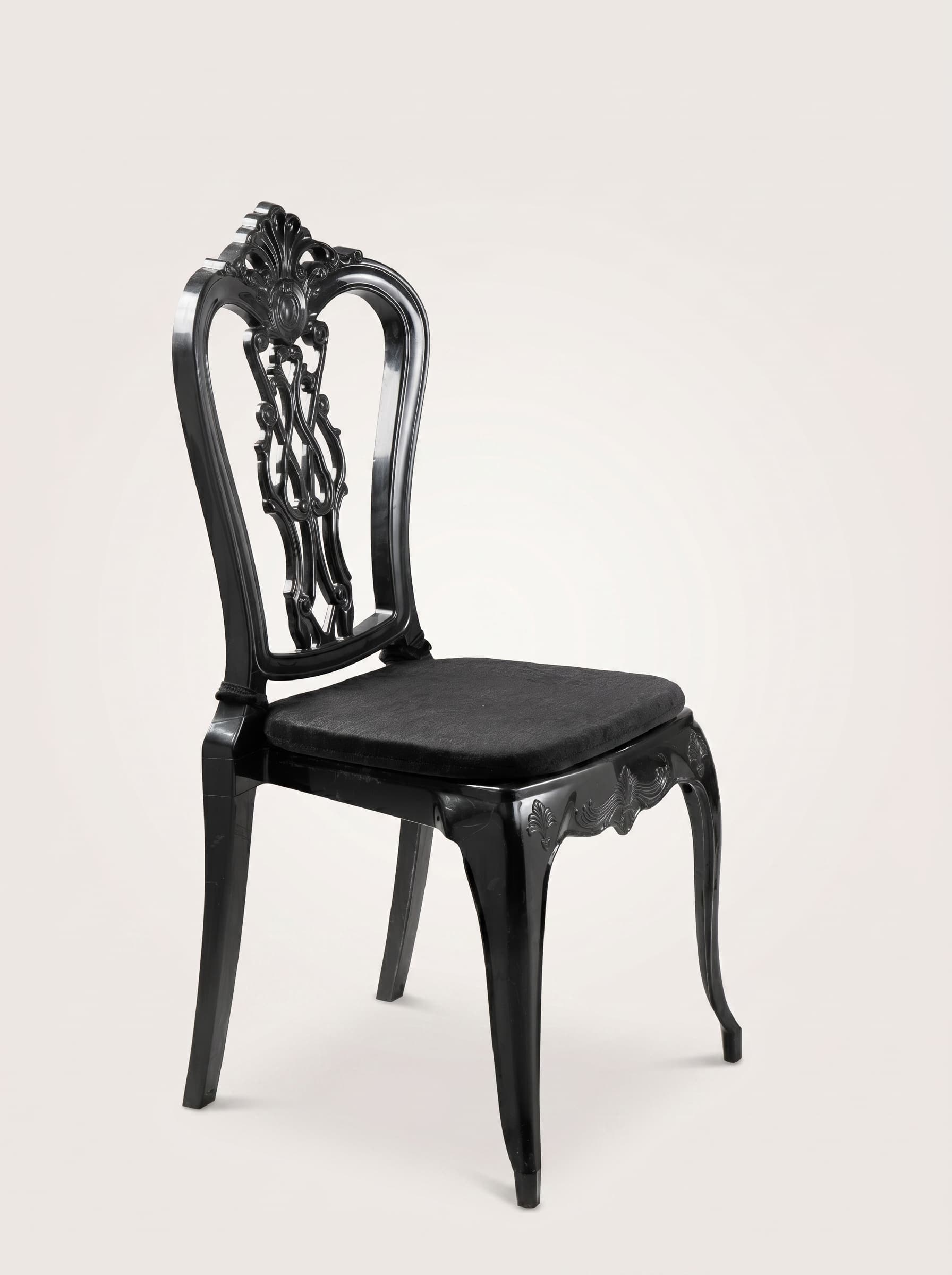 Black Ornate Carved Chair