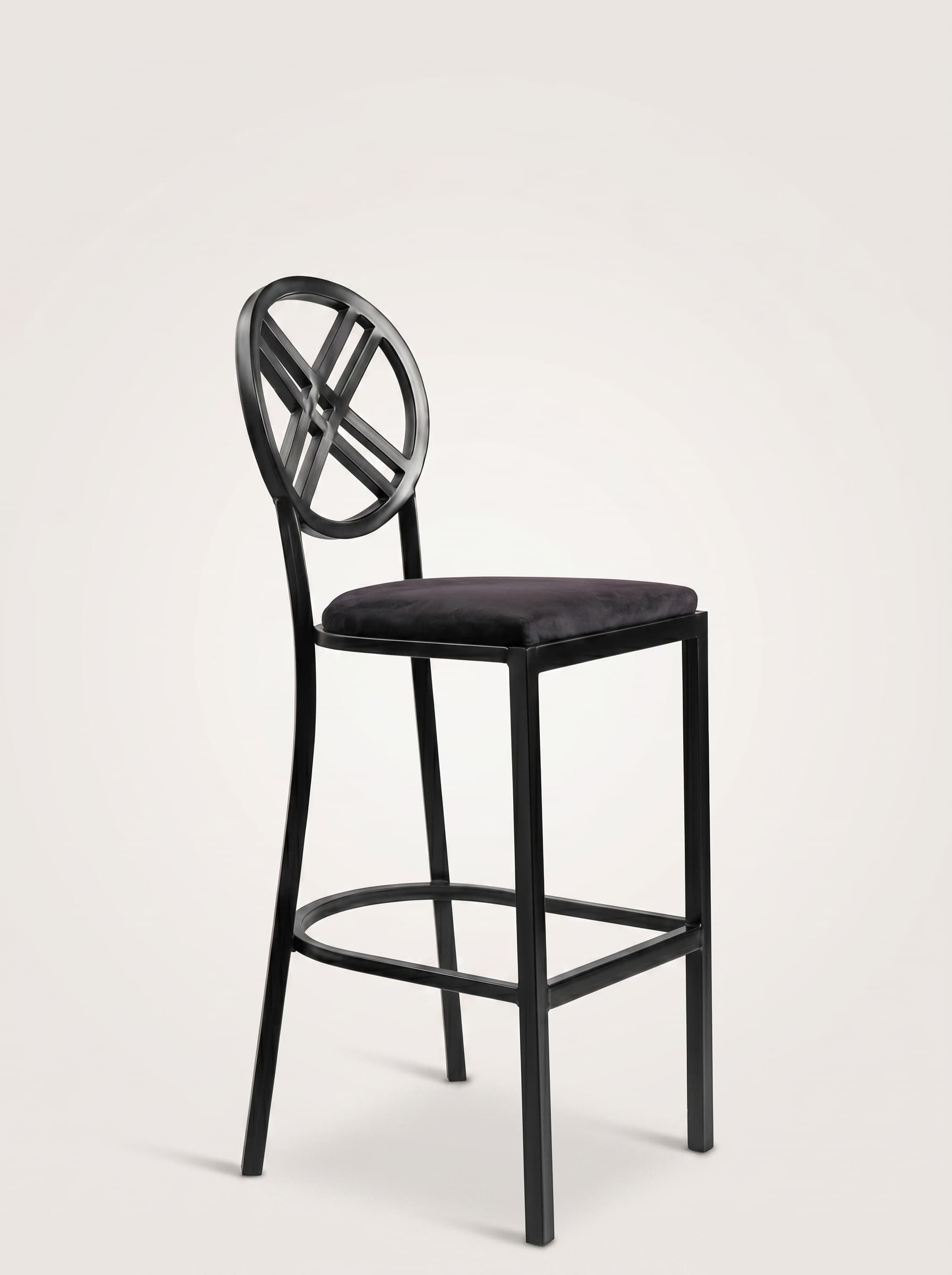Black Ring-Back Bar Stool