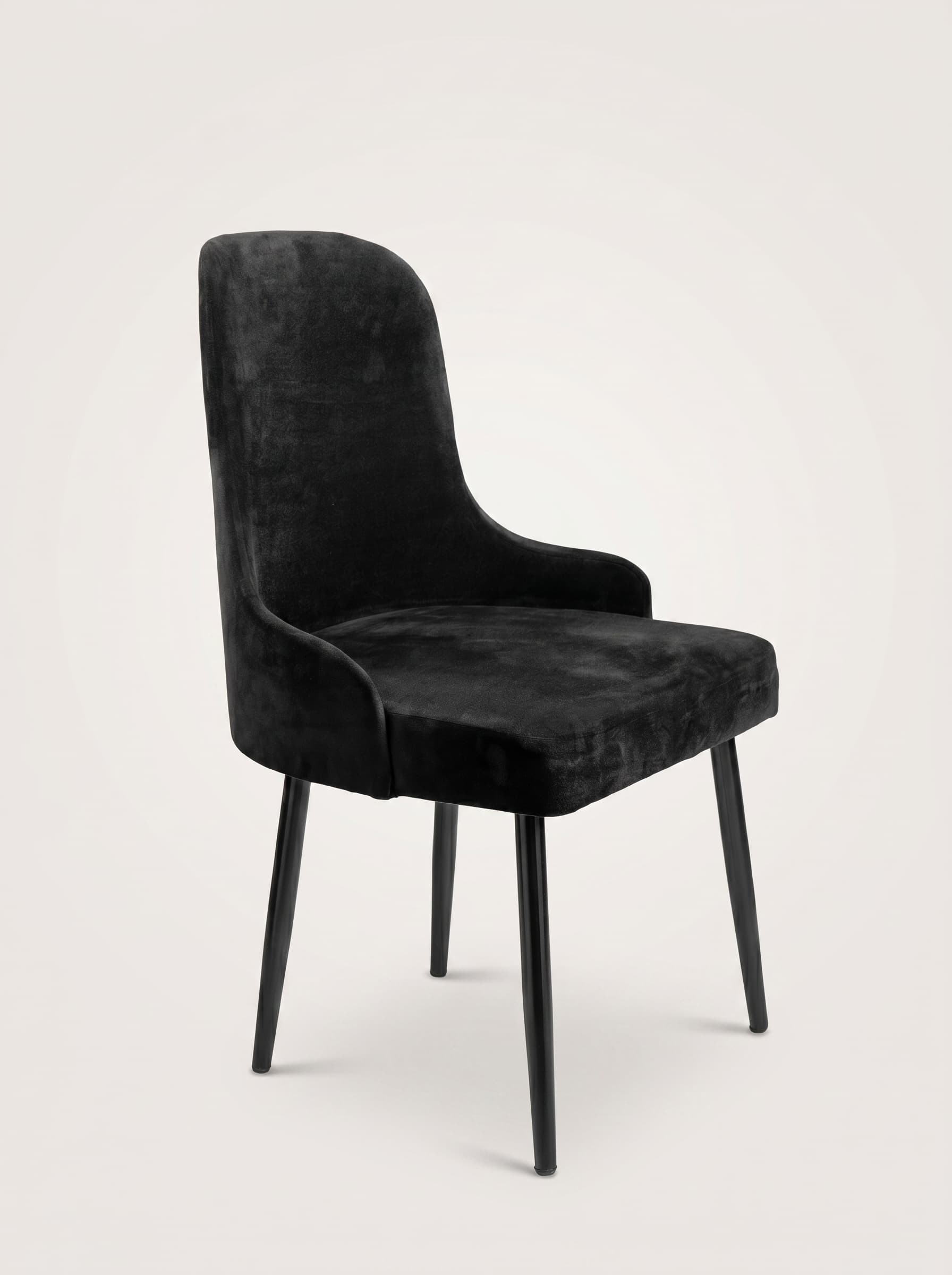 Black Velvet Wingback Accent Chair
