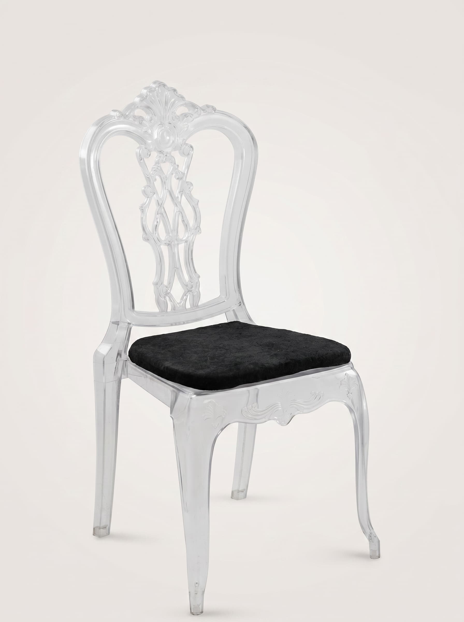 Clear Acrylic Ornate Chair