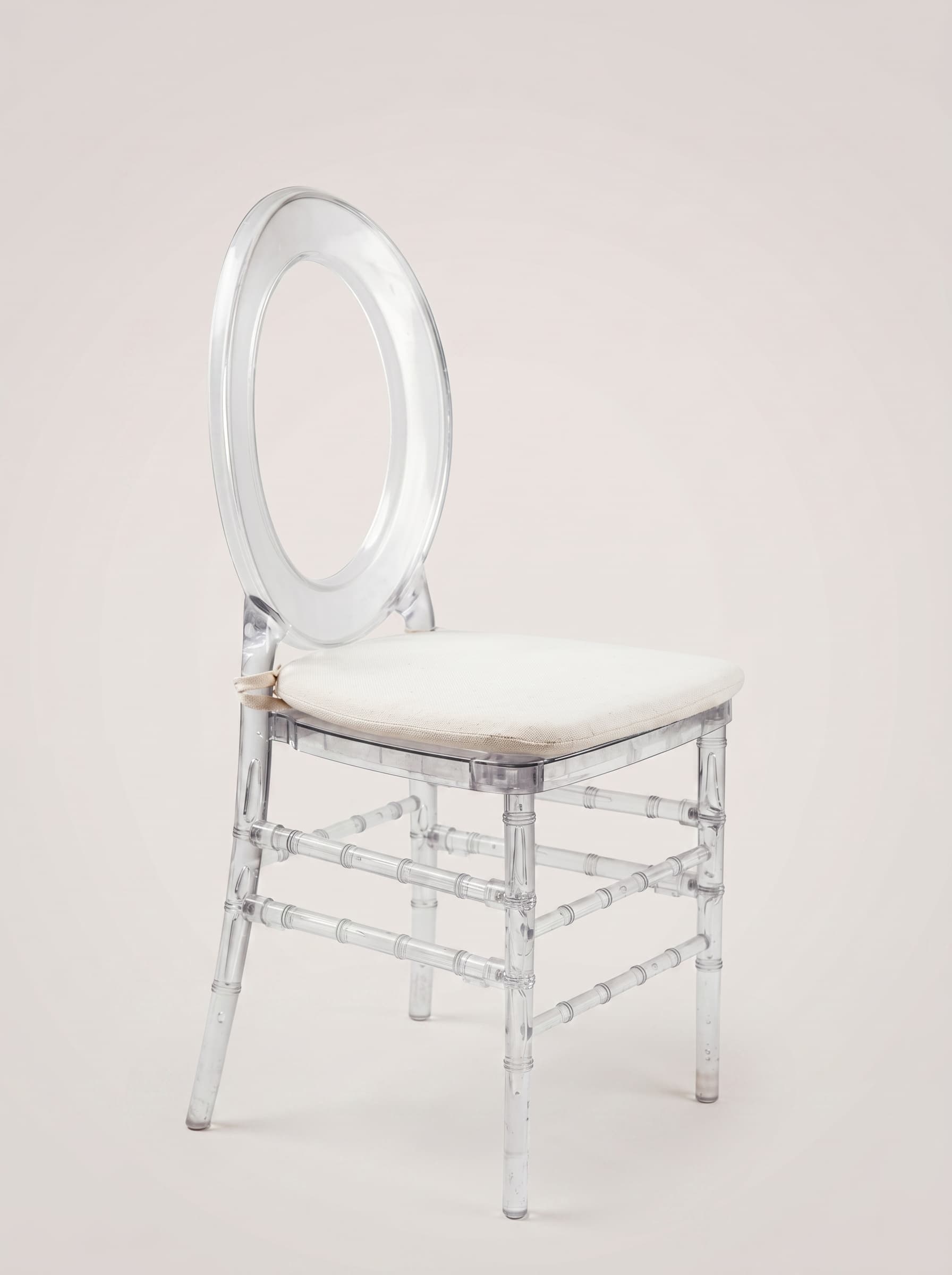 Clear Acrylic Oval-Back Ghost Chair