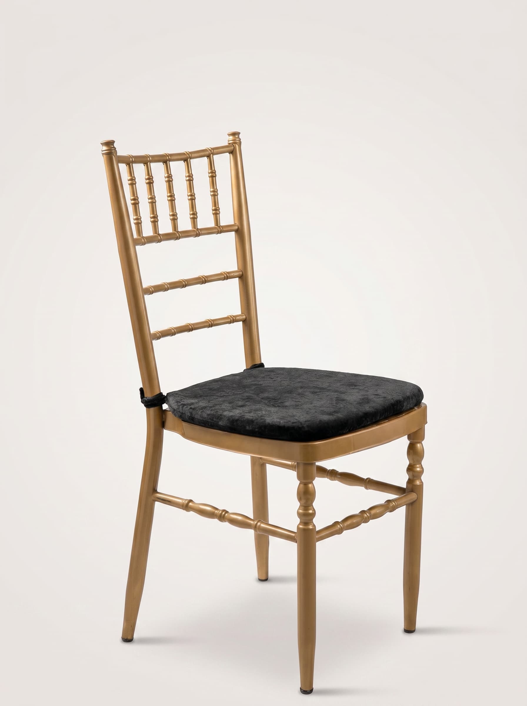 Gold Chiavari Chair — Black Cushion