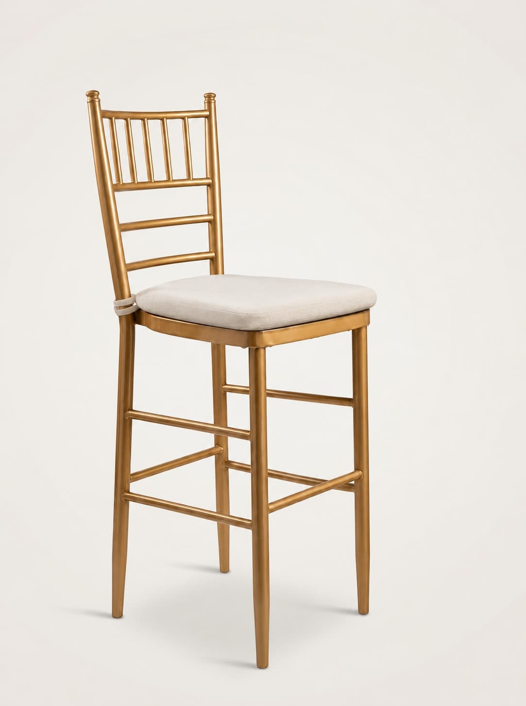 Gold Chiavari Bar Stool — Ivory Cushion