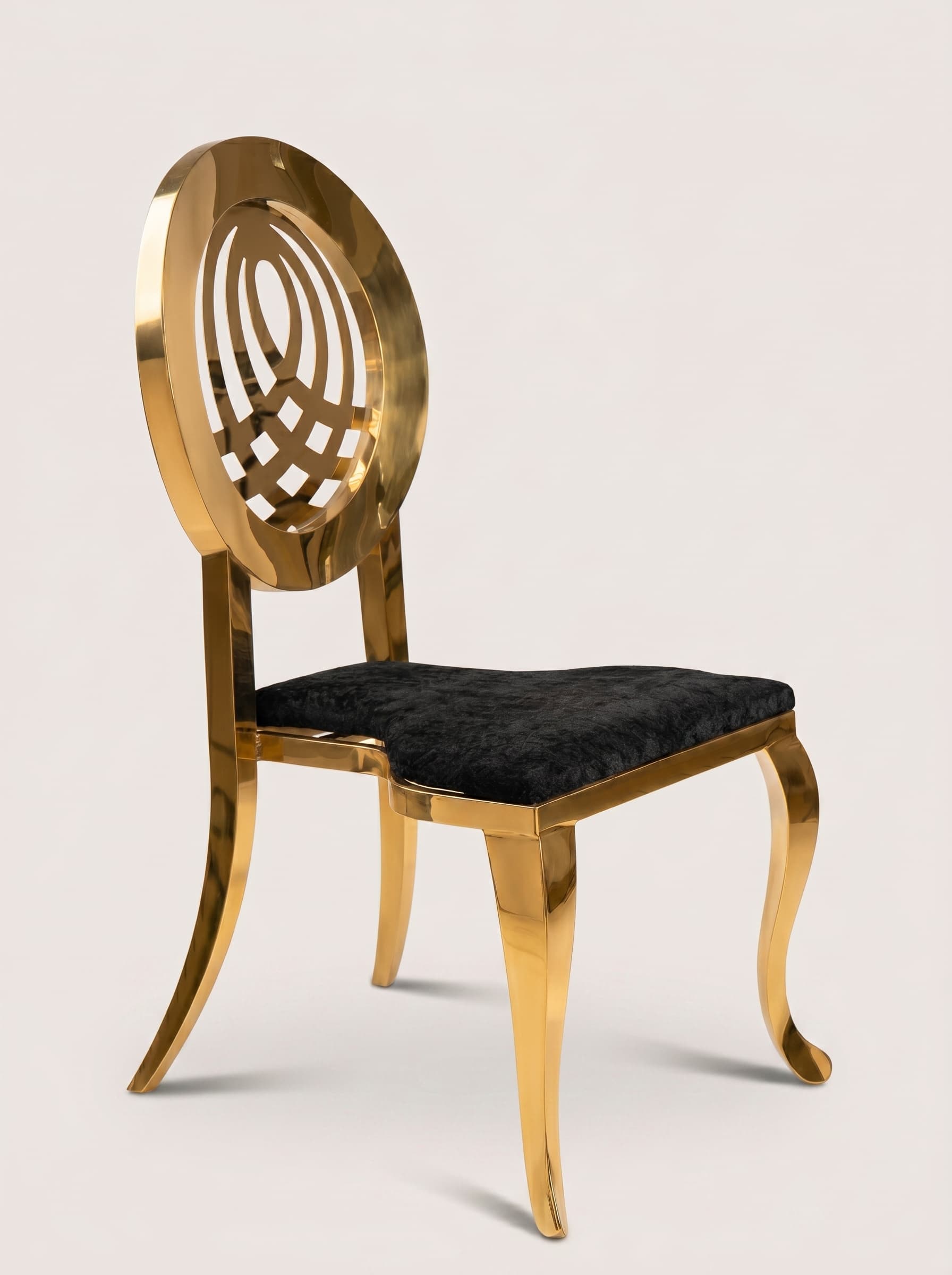 Gold Ornate Oval-Back Chair