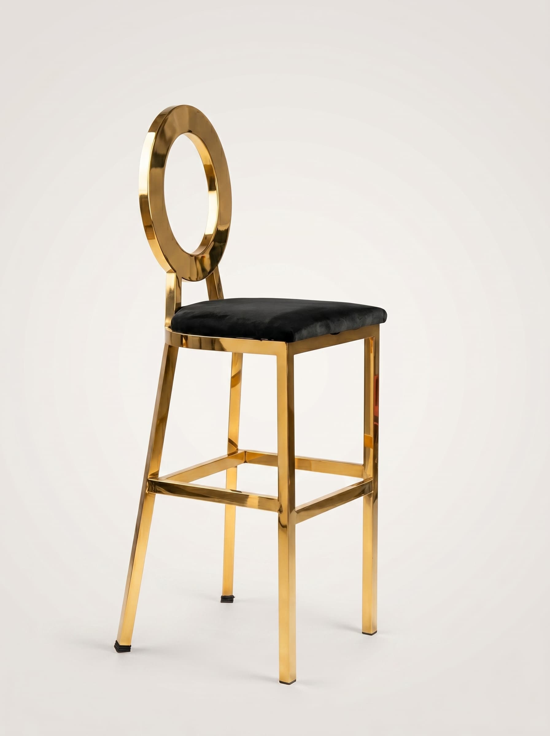 Gold Oval Ring-Back Barstool