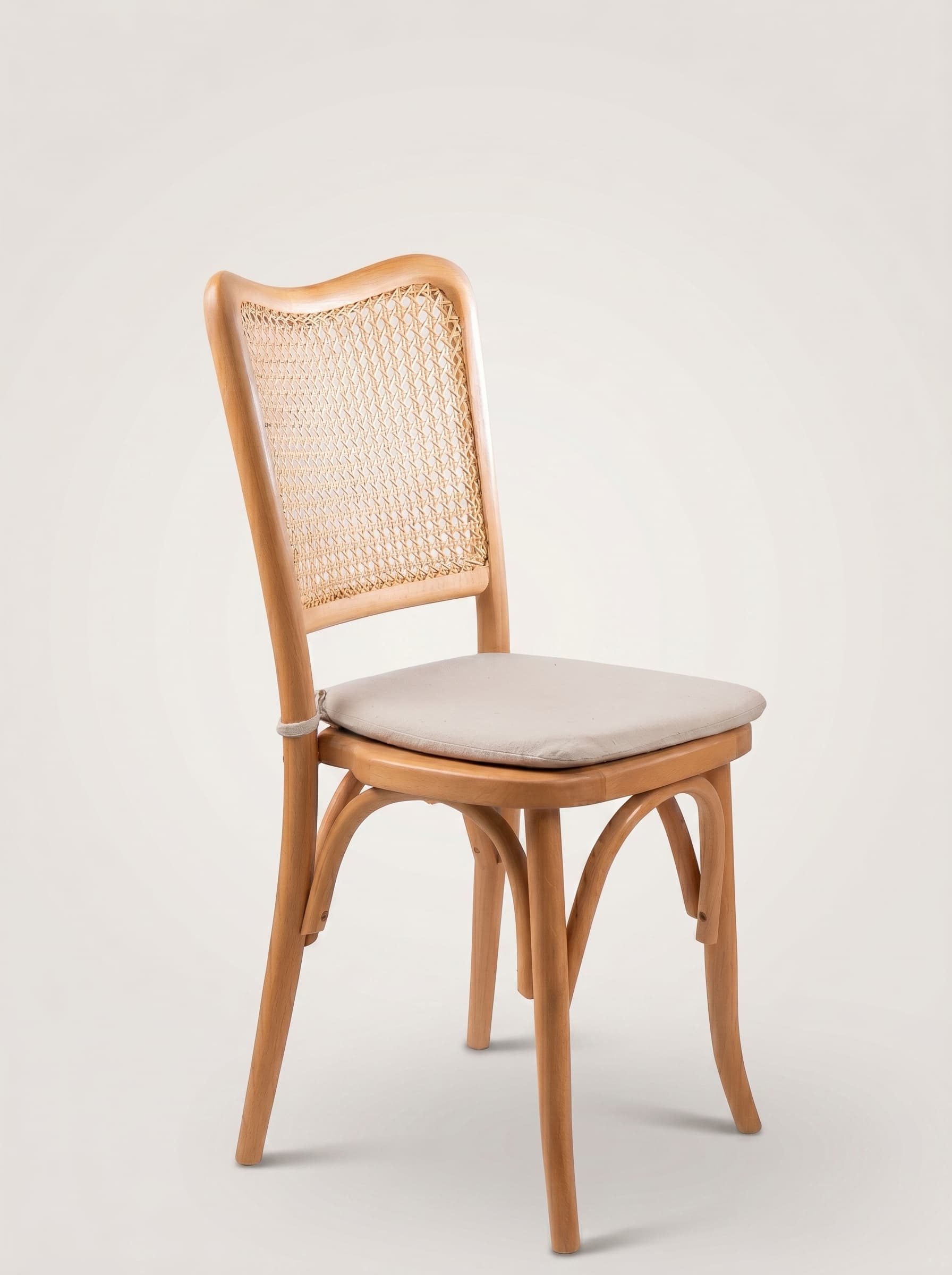 Natural Rattan Camelback Chair