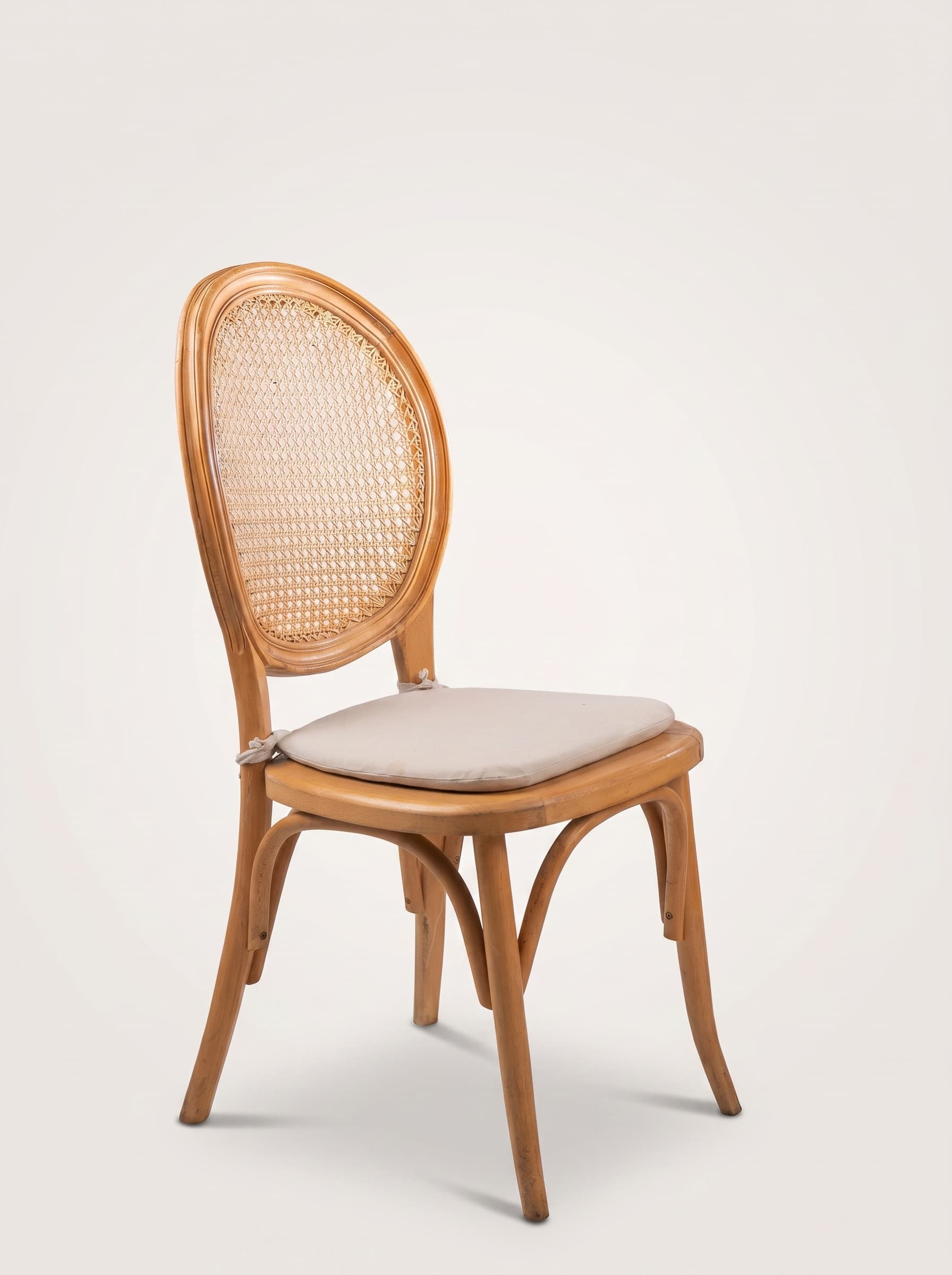Rattan Cane Oval-Back Chair