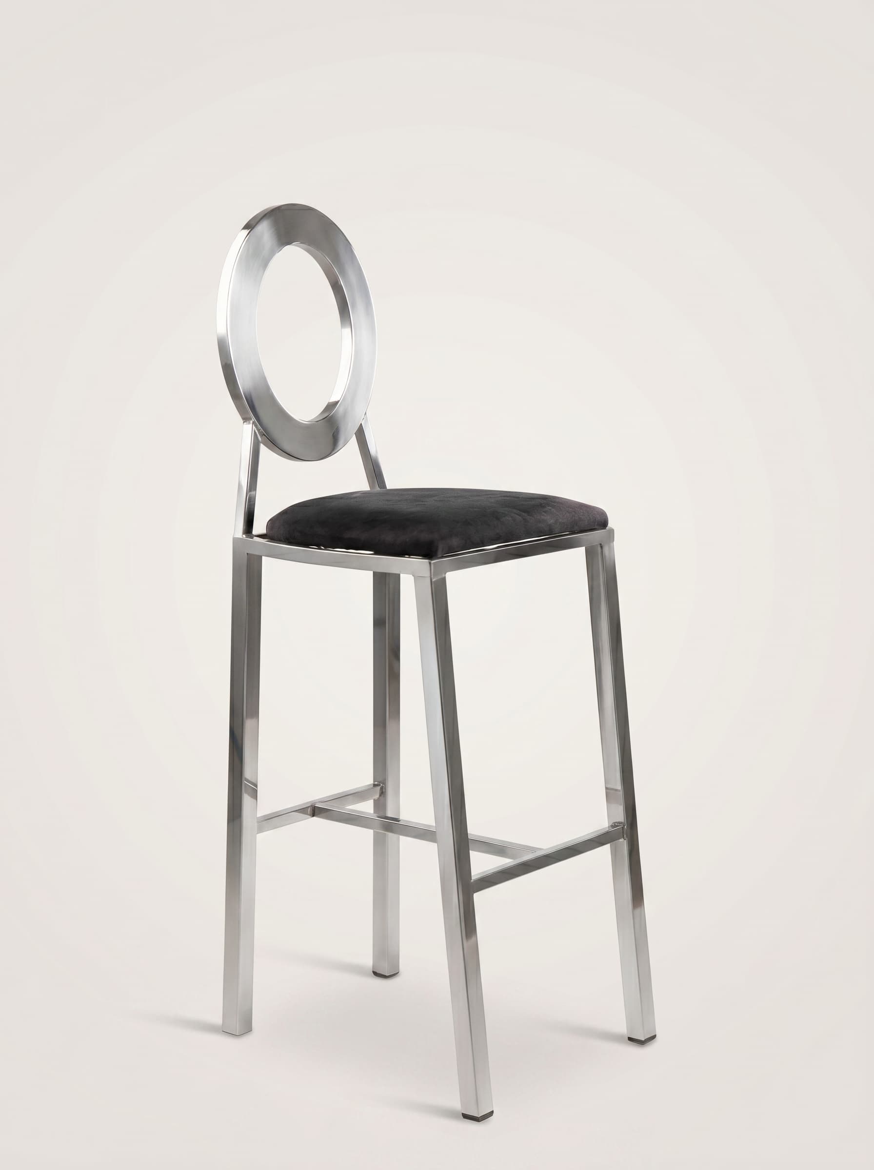 Silver Ring-Back Bar Stool
