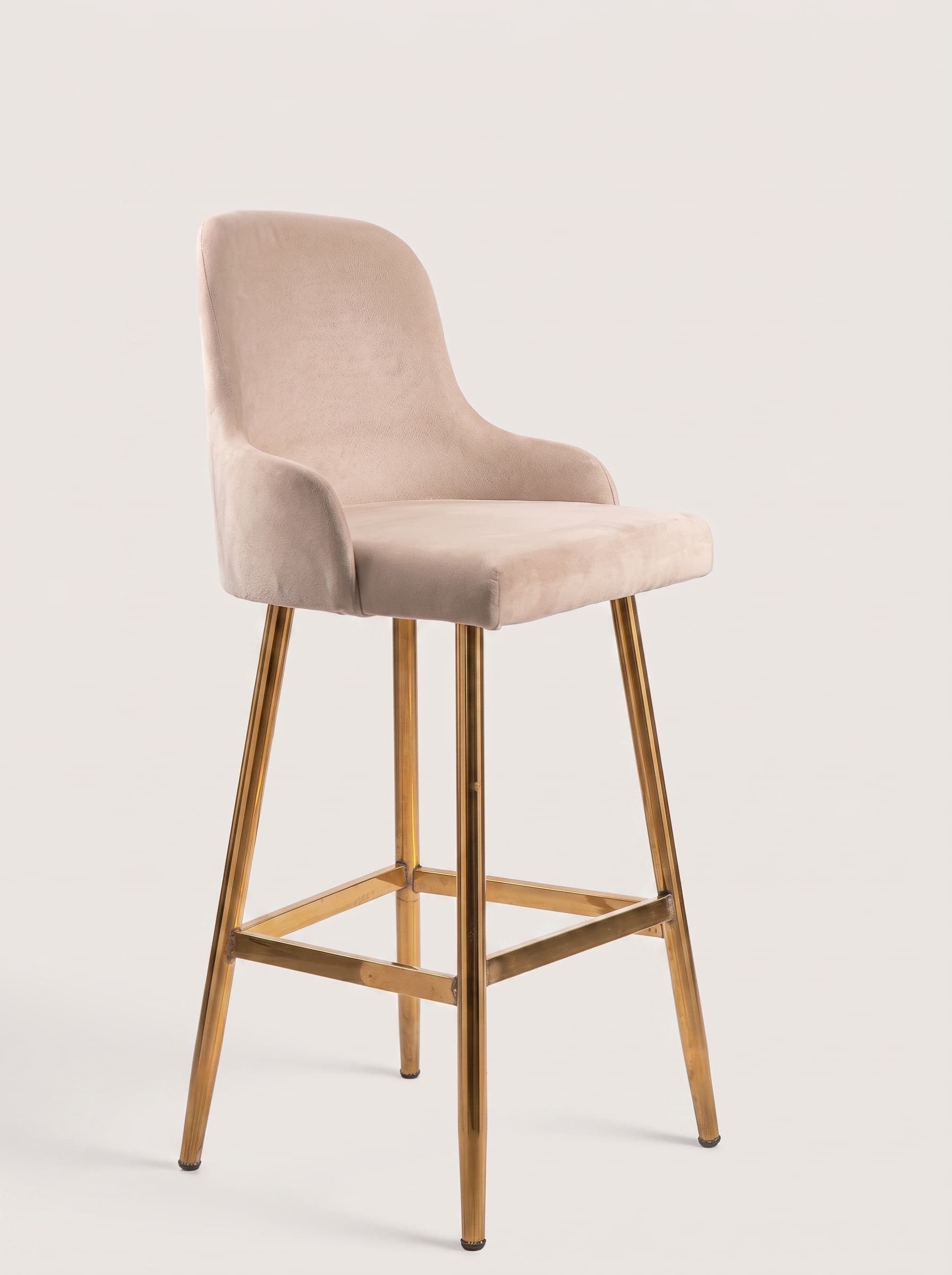 Taupe Velvet Bar Stool