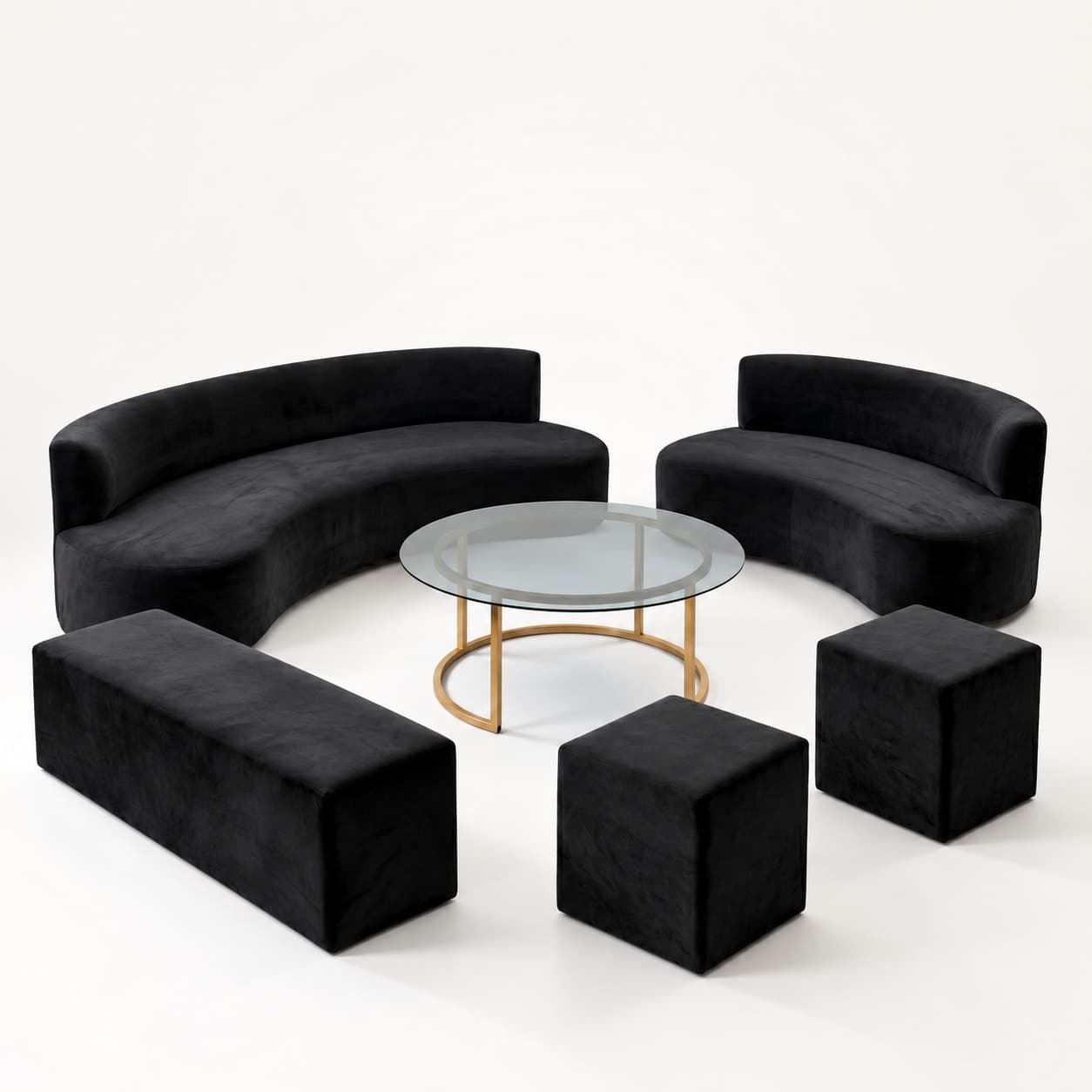 Black Curved Lounge Set