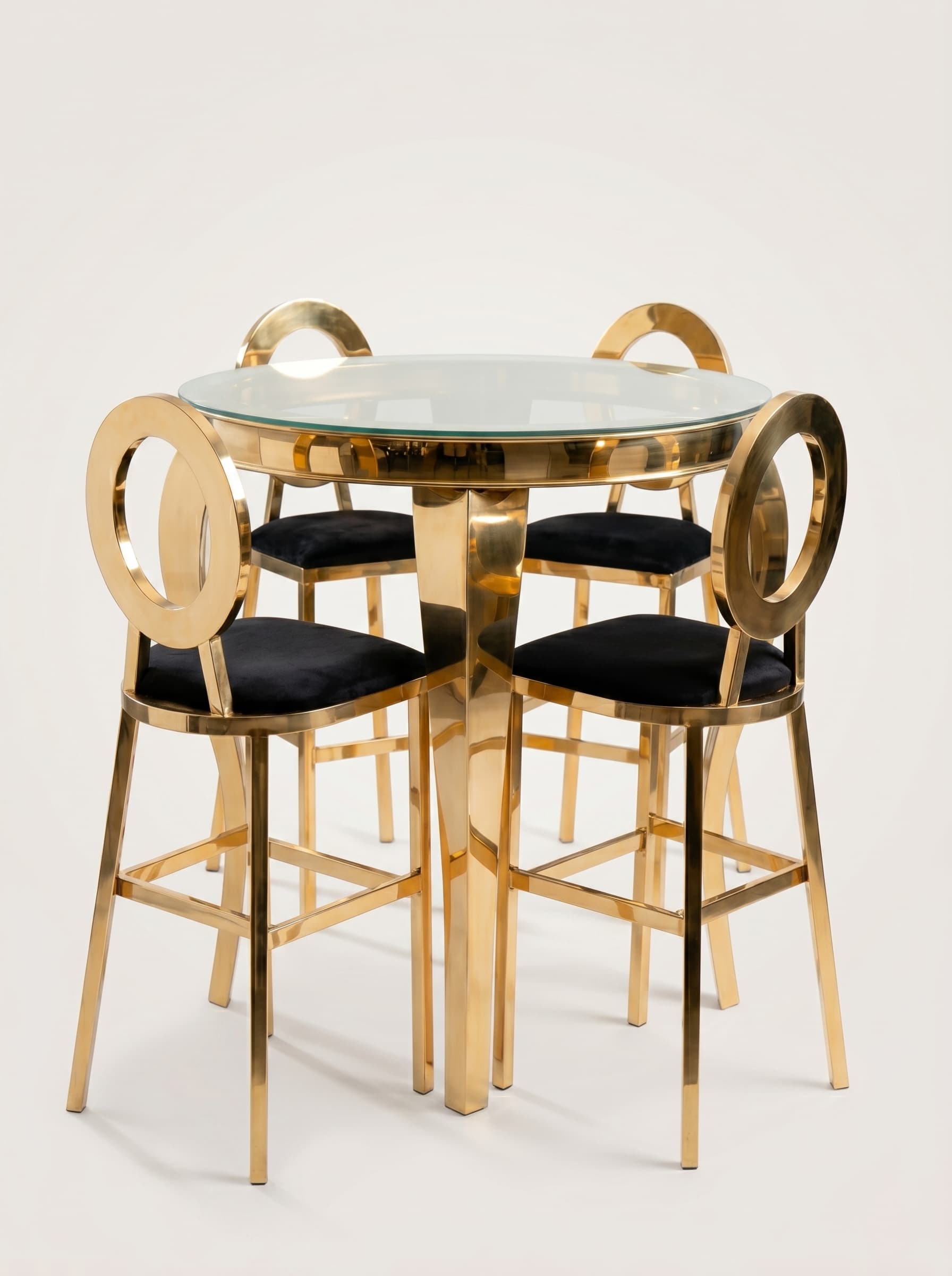 Antique Gold Oval-Back Cocktail Set