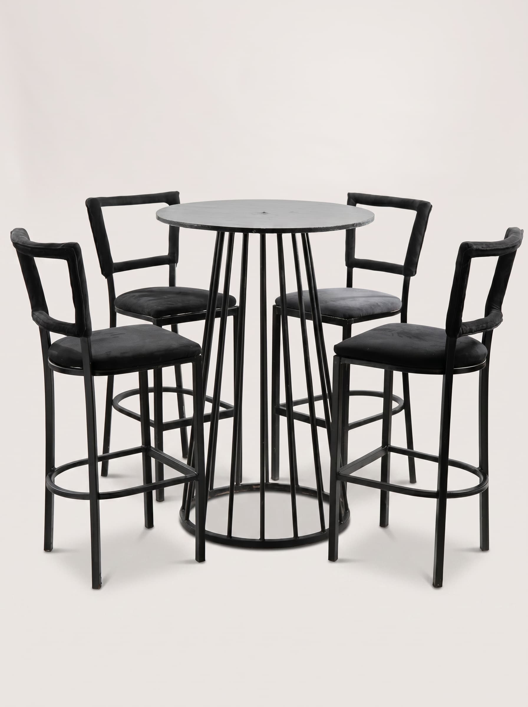 Black Cage Barstool Cocktail Set