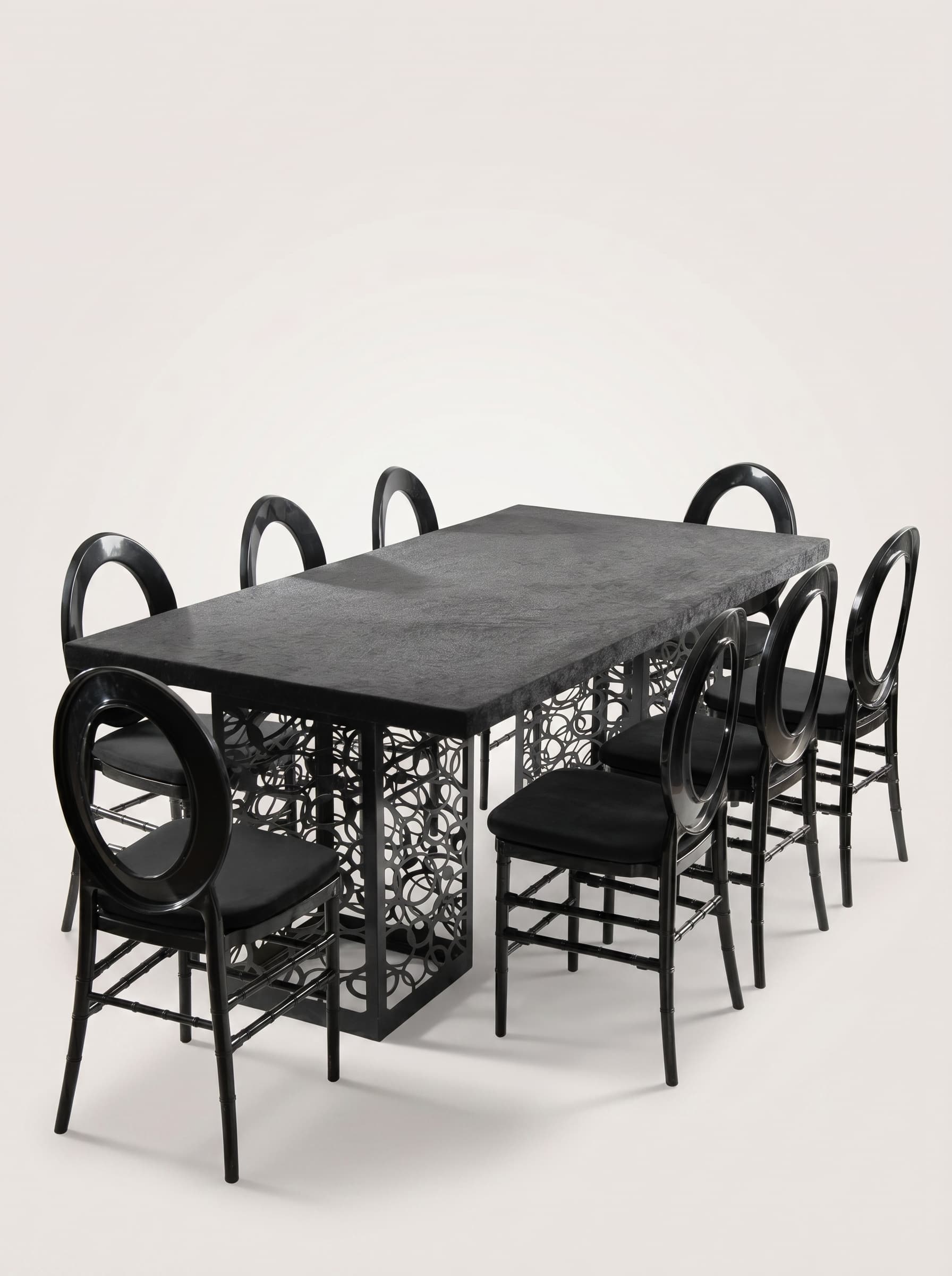 Black Cage-Back Dining Set