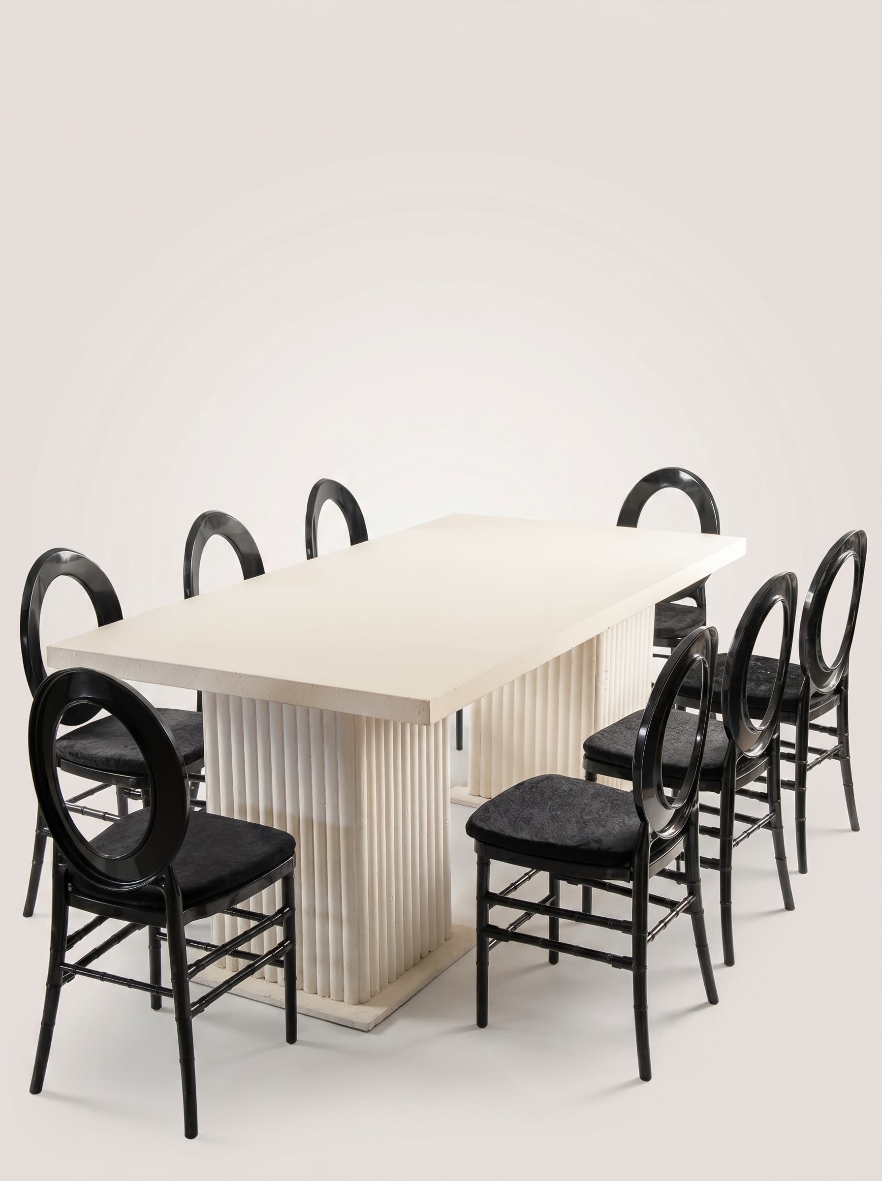 Black Ring-Back Rectangular Dining Set