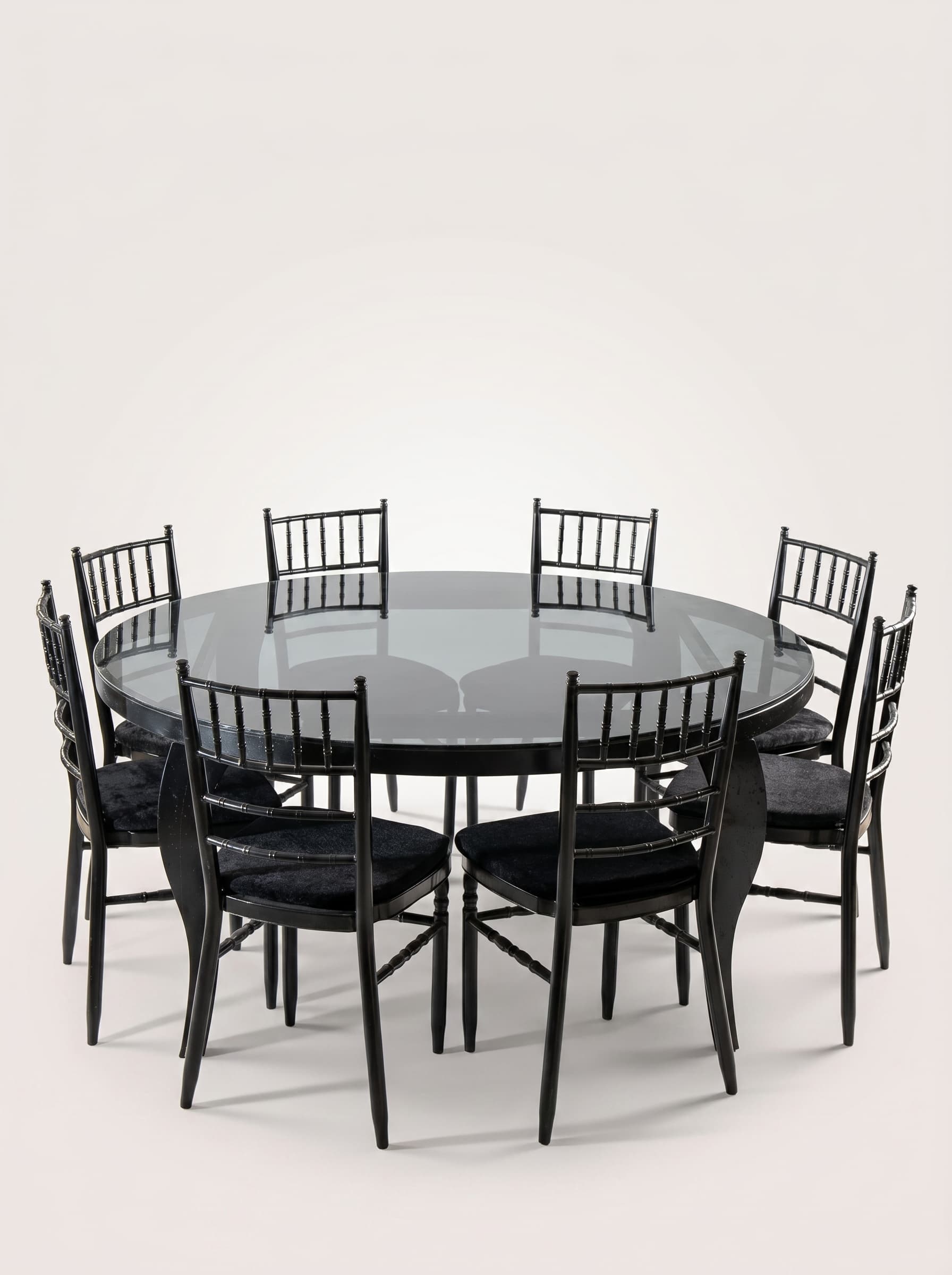 Black Chiavari Round Glass Set