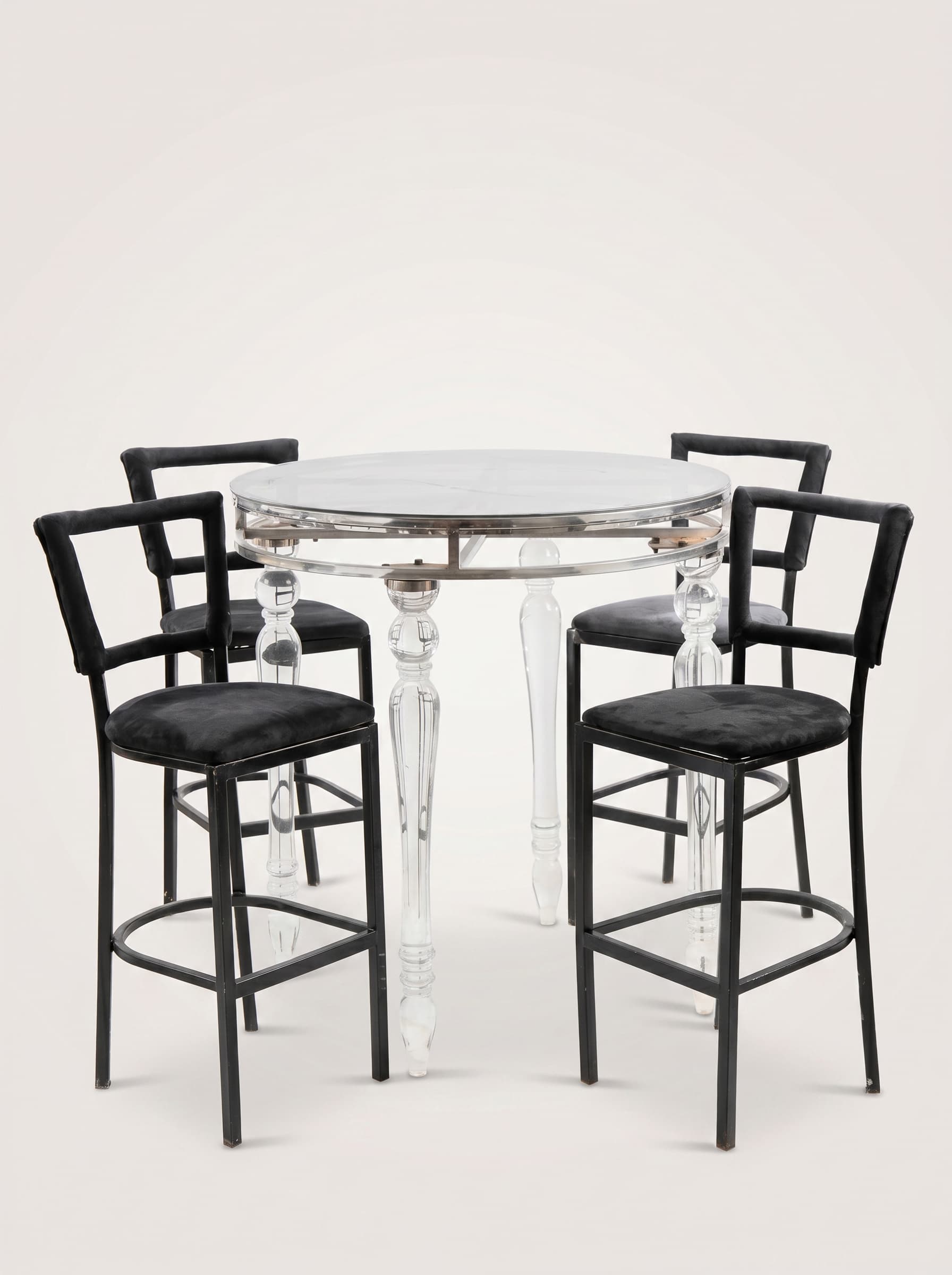 Black Ladder-Back Cocktail Set