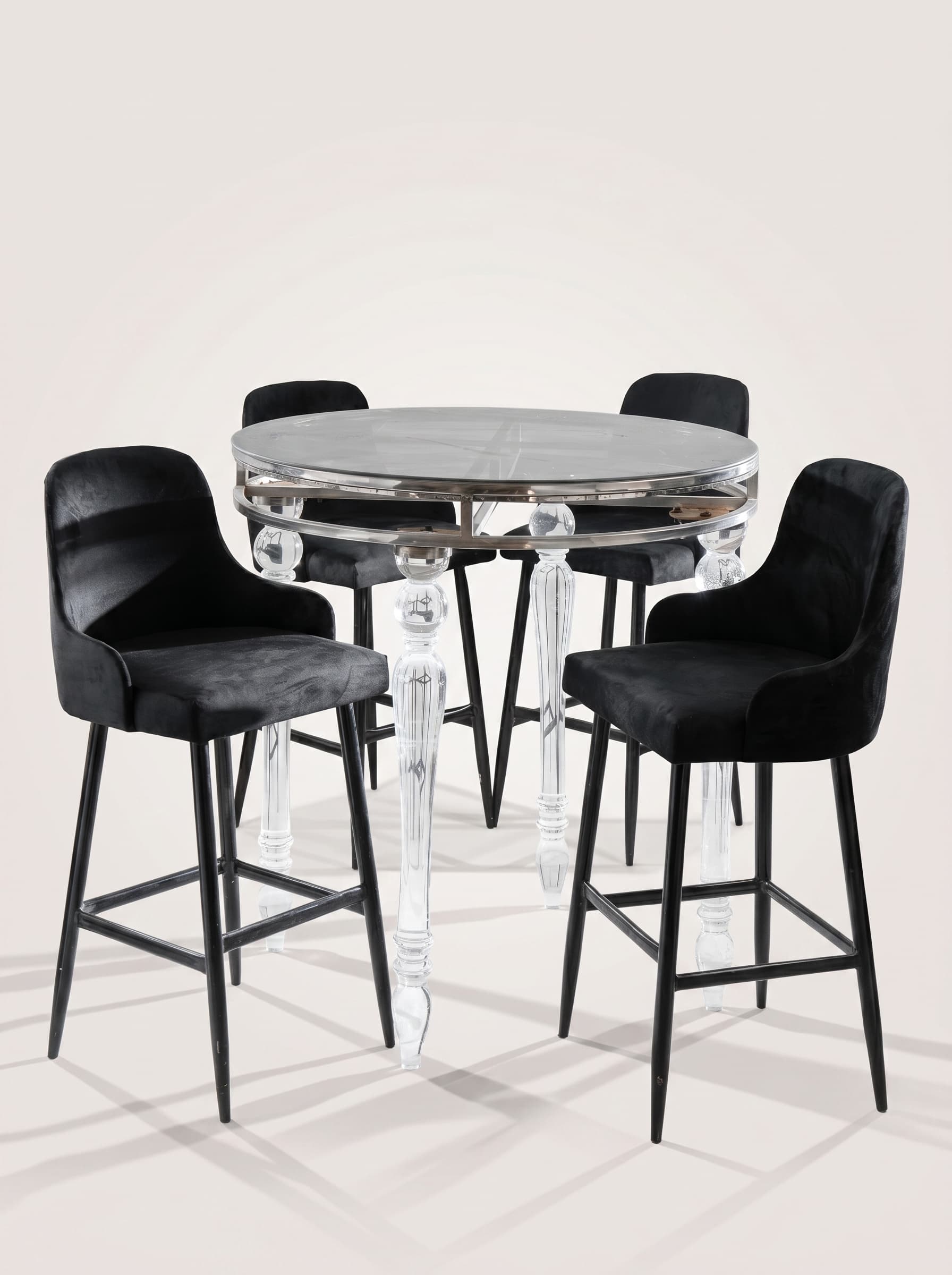 Black Velvet & Acrylic Cocktail Set