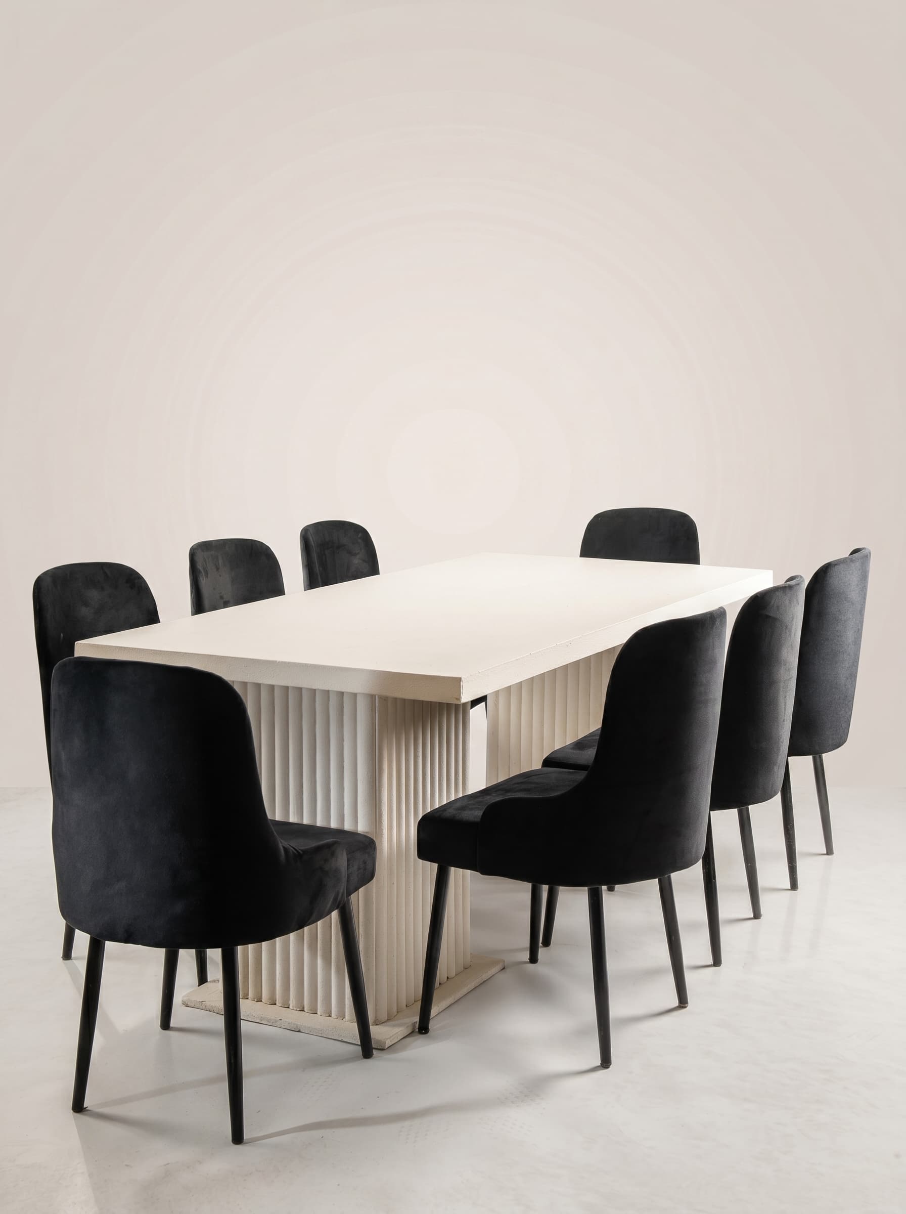 Black Velvet Dining Set
