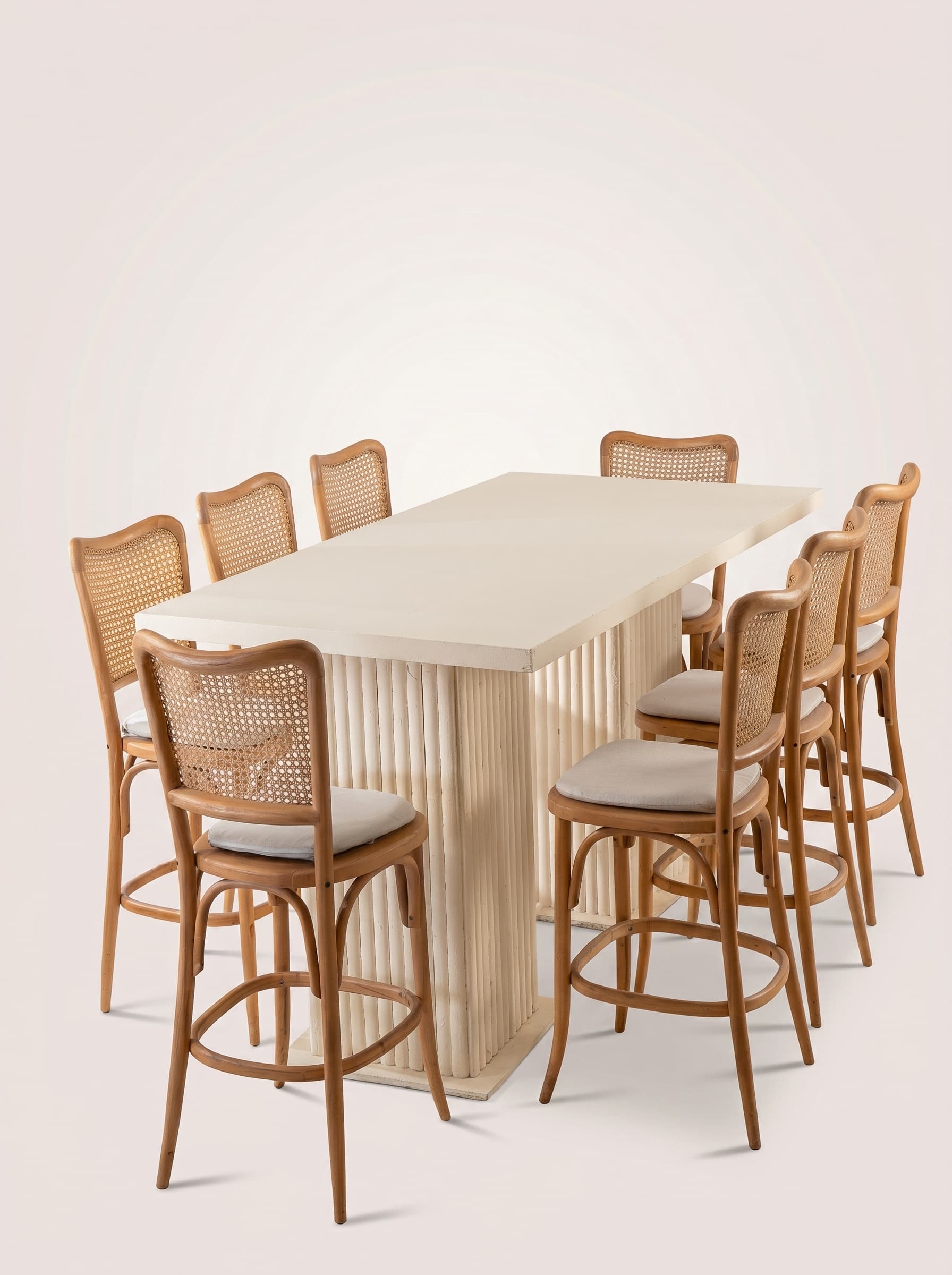 Cane Elongated Banquet Set