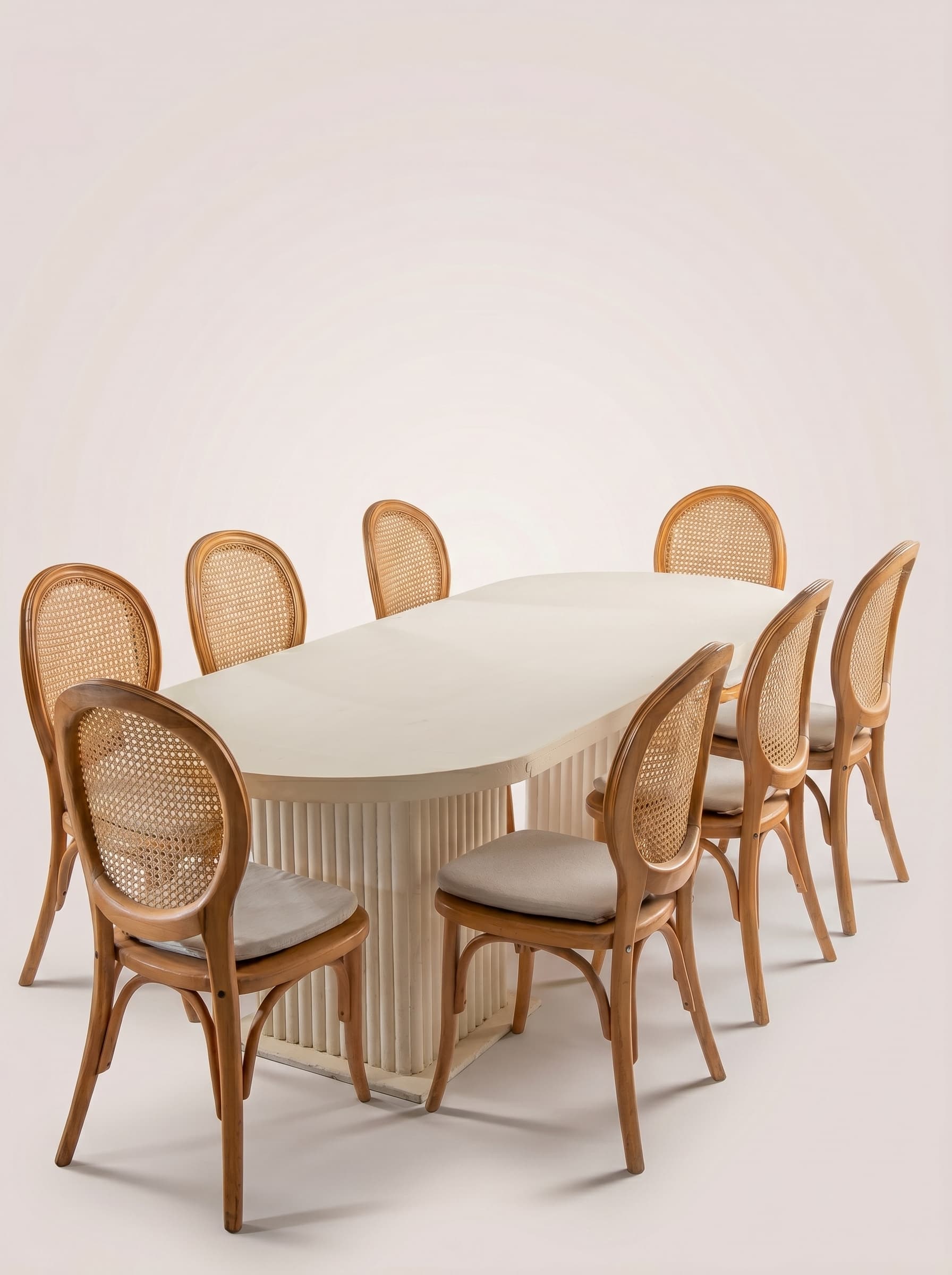 Ivory Cane Dining Set