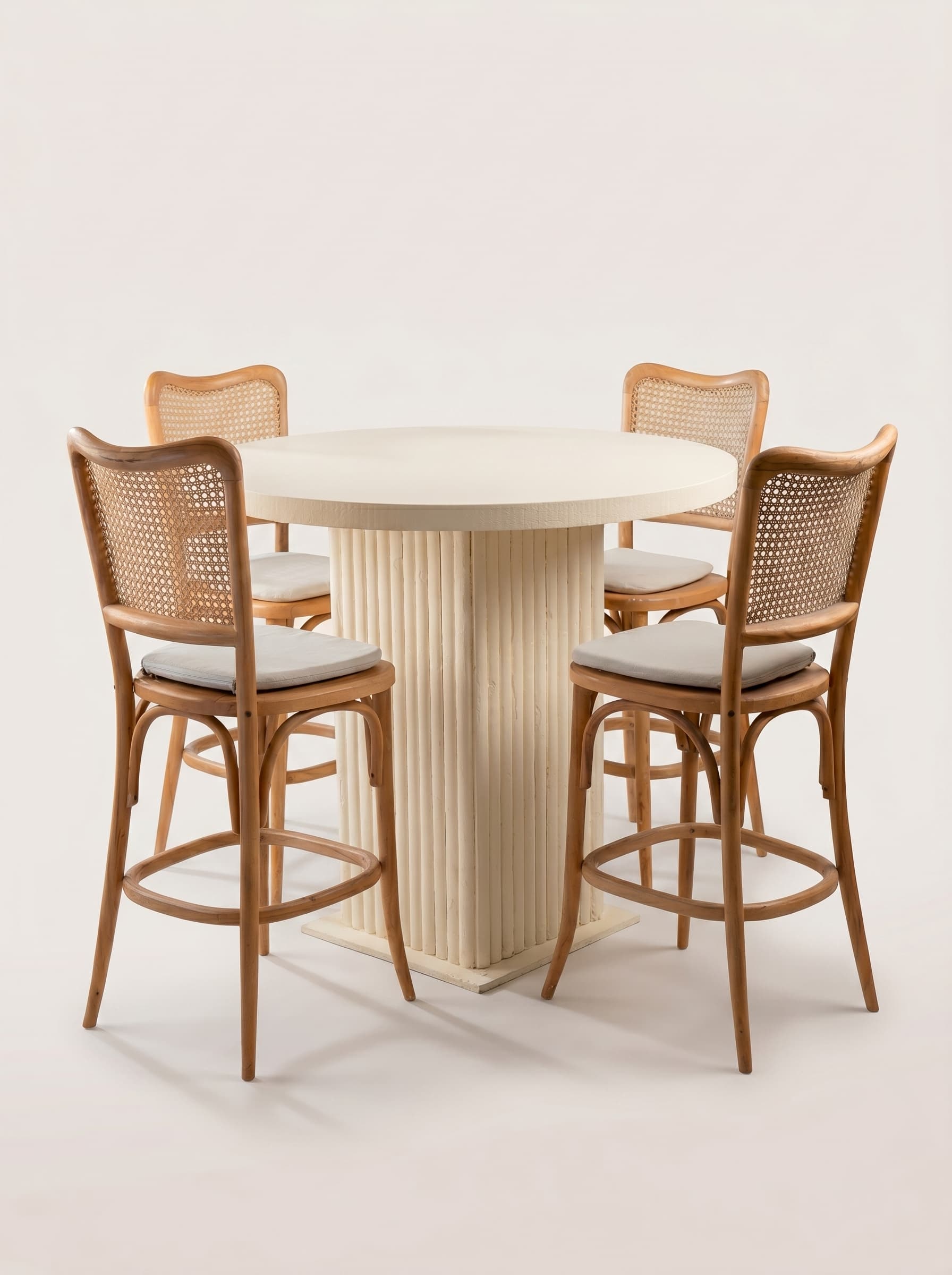 Light Cane Pedestal Cocktail Set