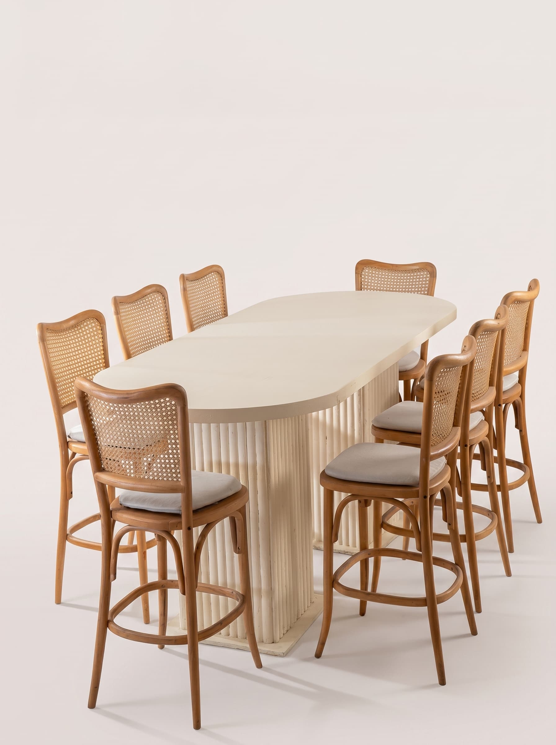 Natural Cane Long Banquet Set