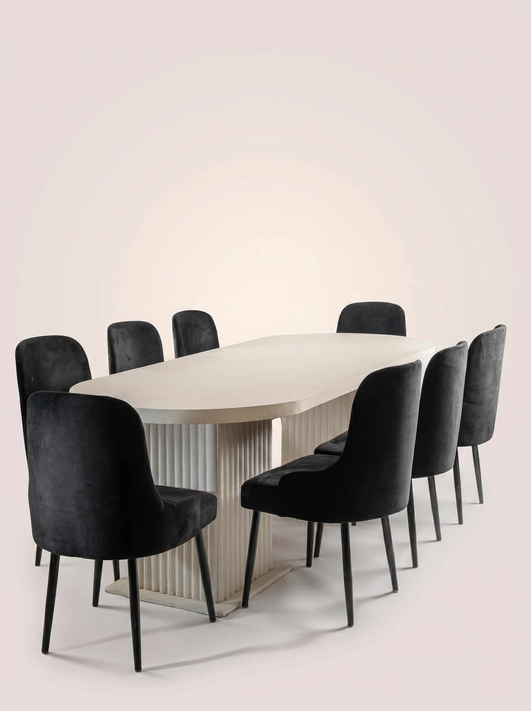 Onyx Velvet Dining Set