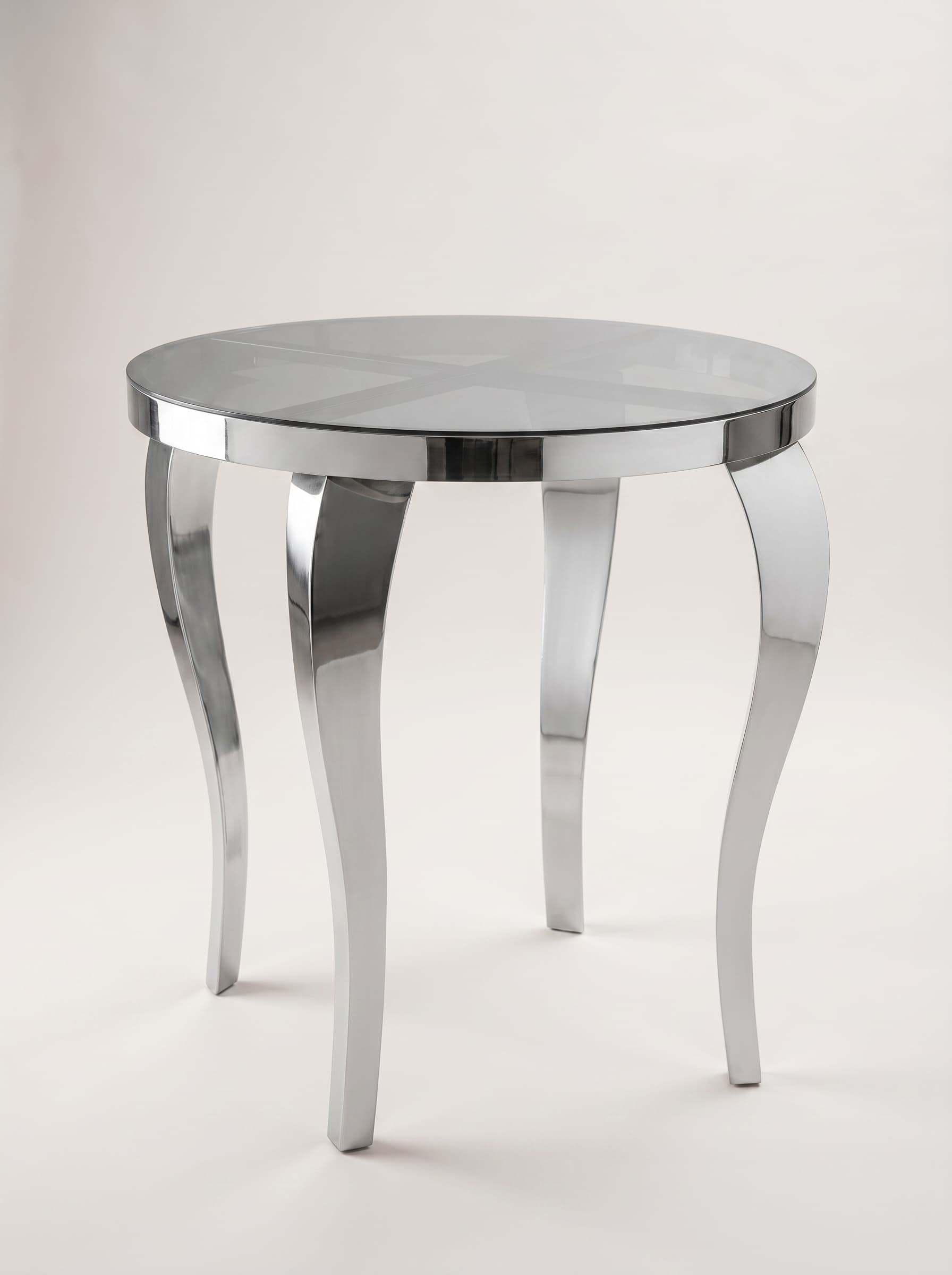 Chrome Cabriole-Leg Side Table