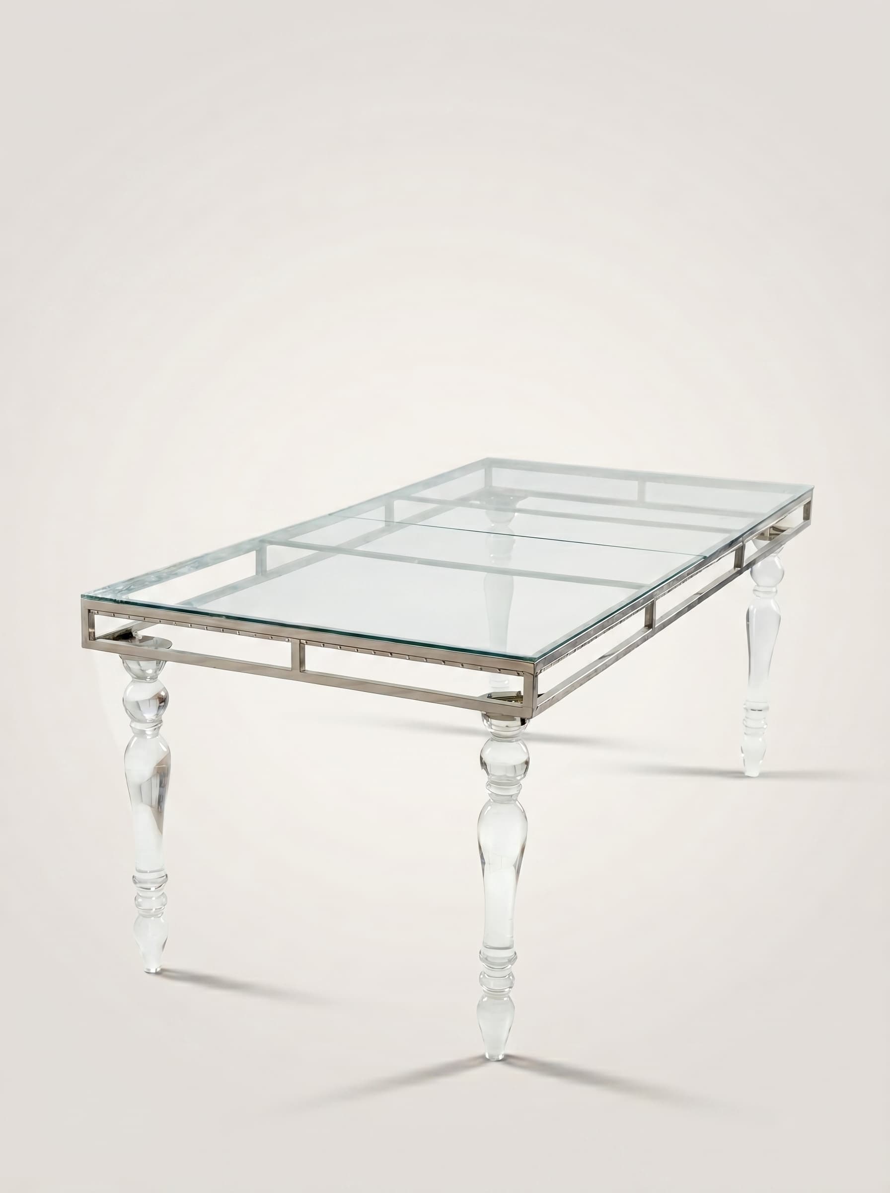 Clear Acrylic Glass-Top Table