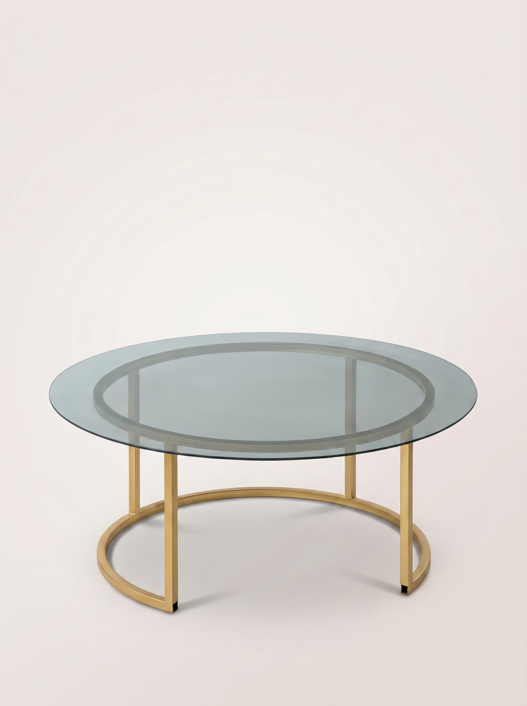 Gold Round Glass Coffee Table