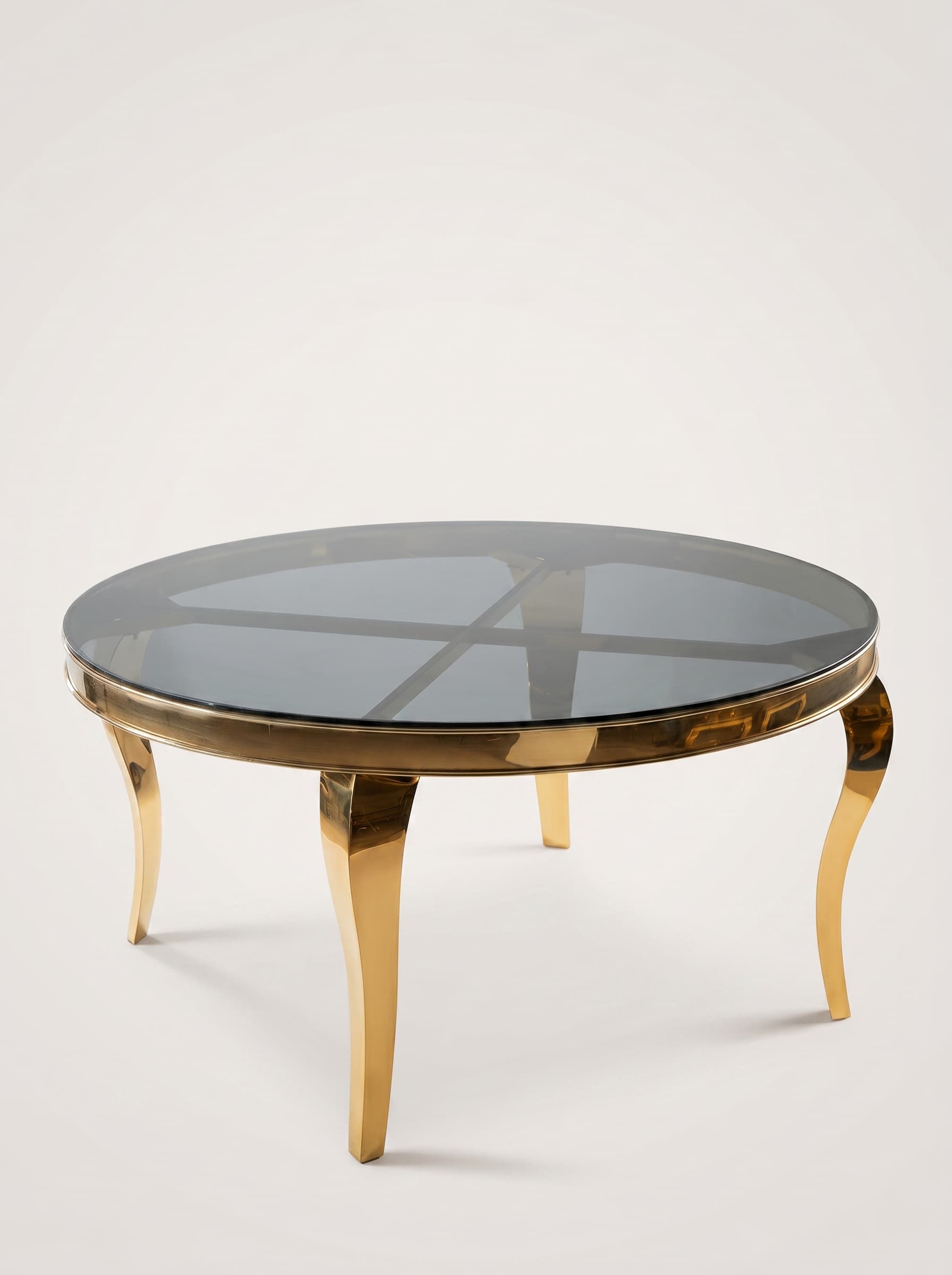 Gold Round Glass Dining Table