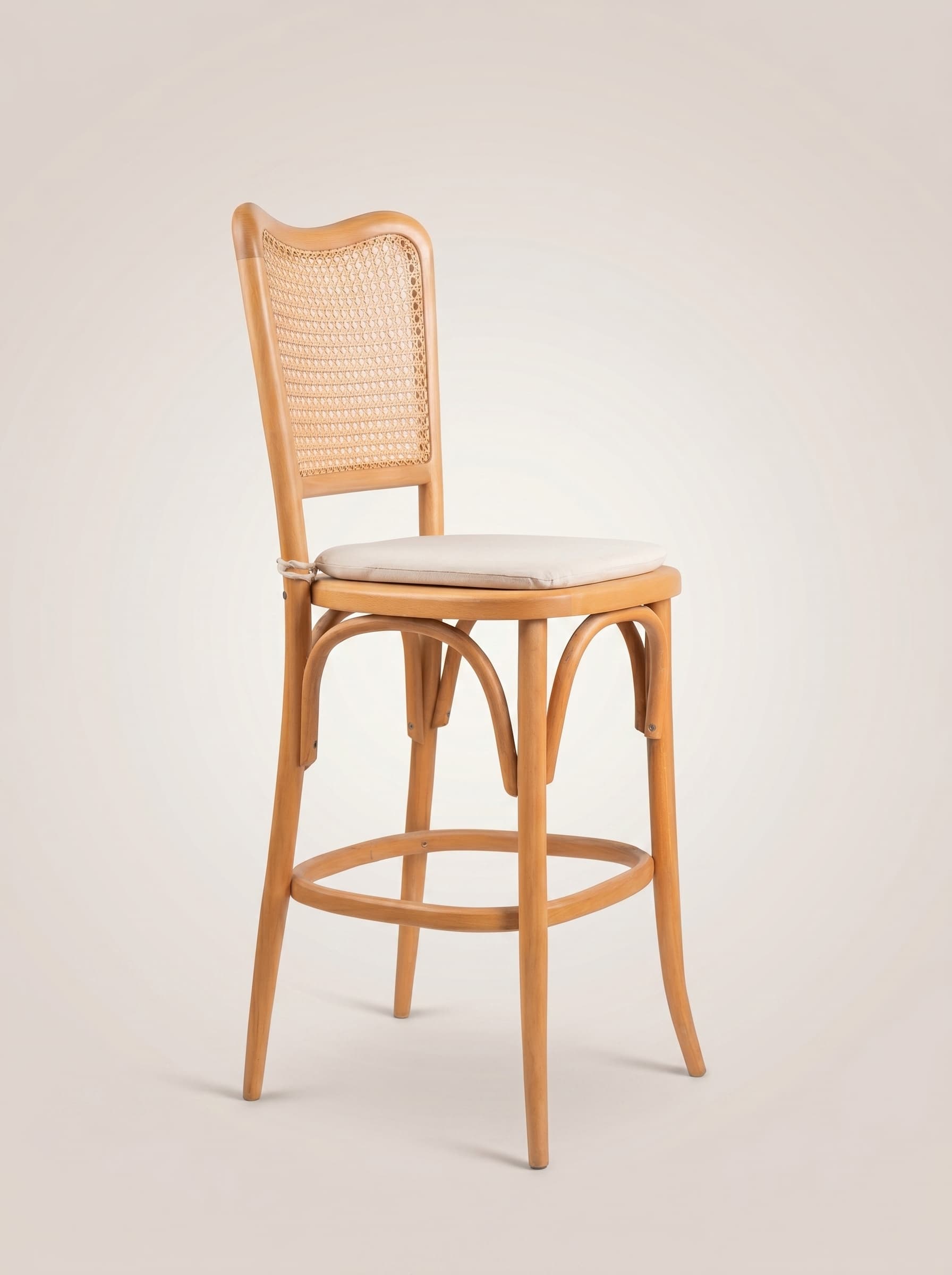 Rattan Camelback Barstool