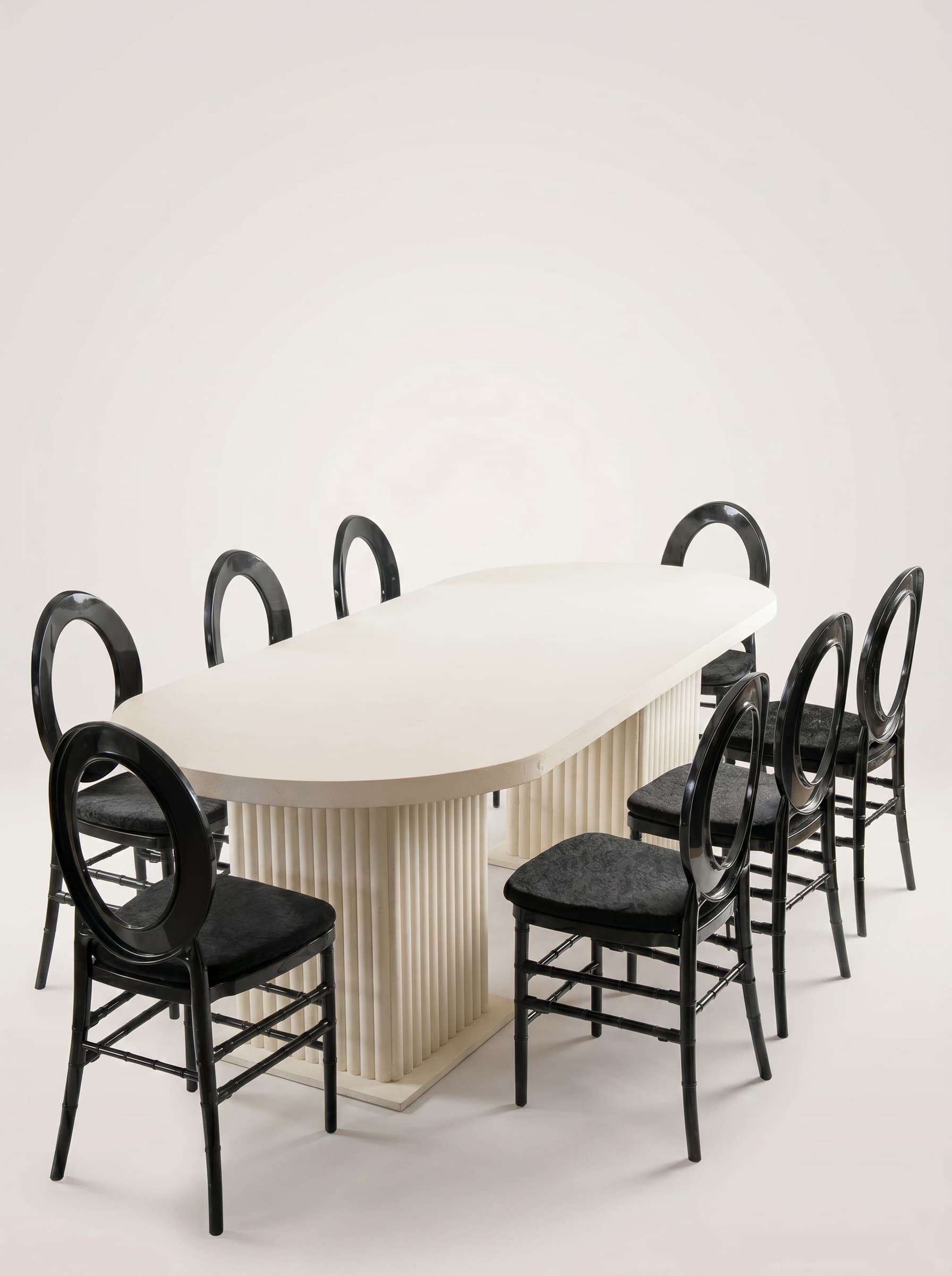 Black Ring-Back Dining Set