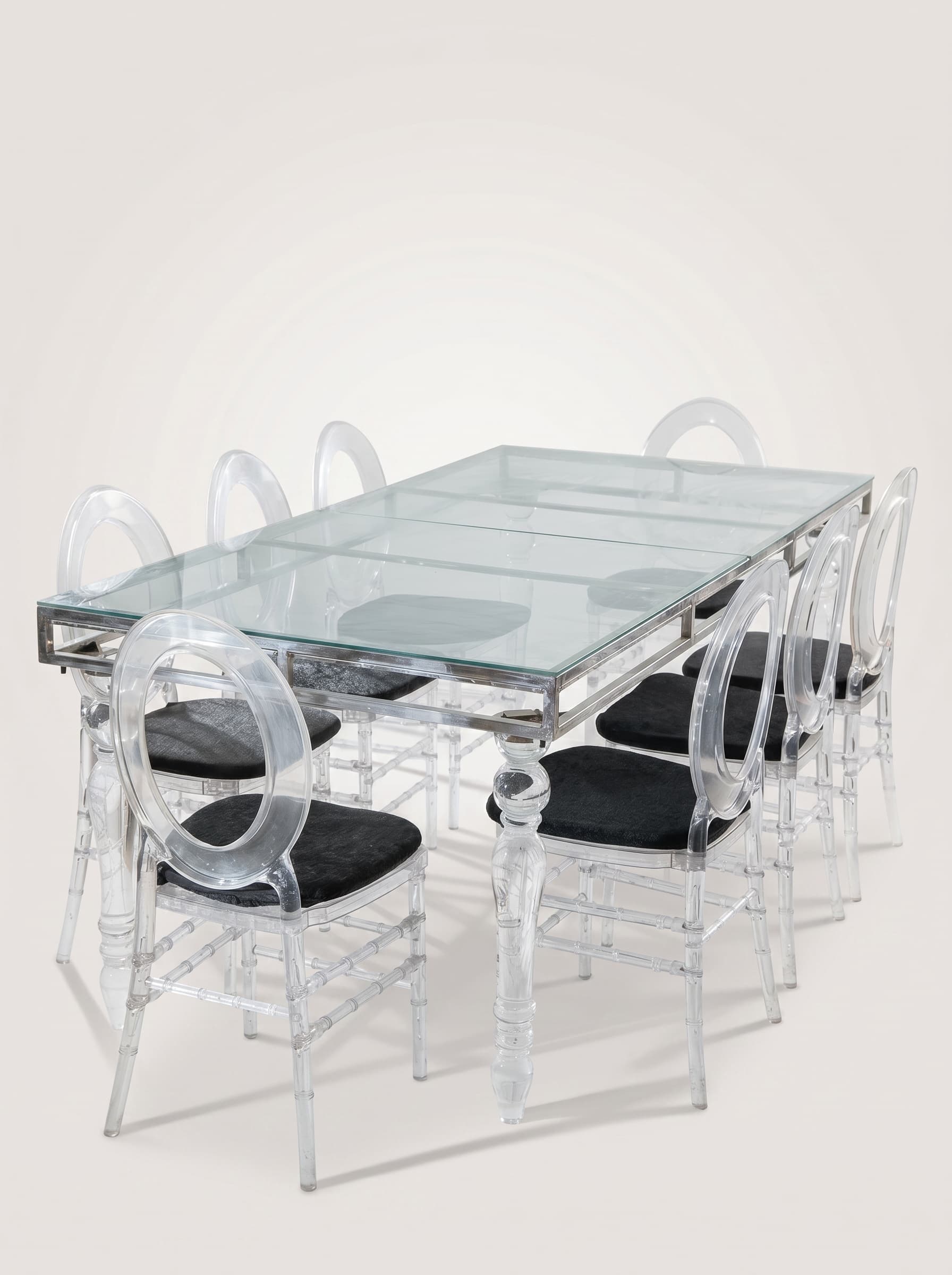 Clear Acrylic Ring-Back Dining Set