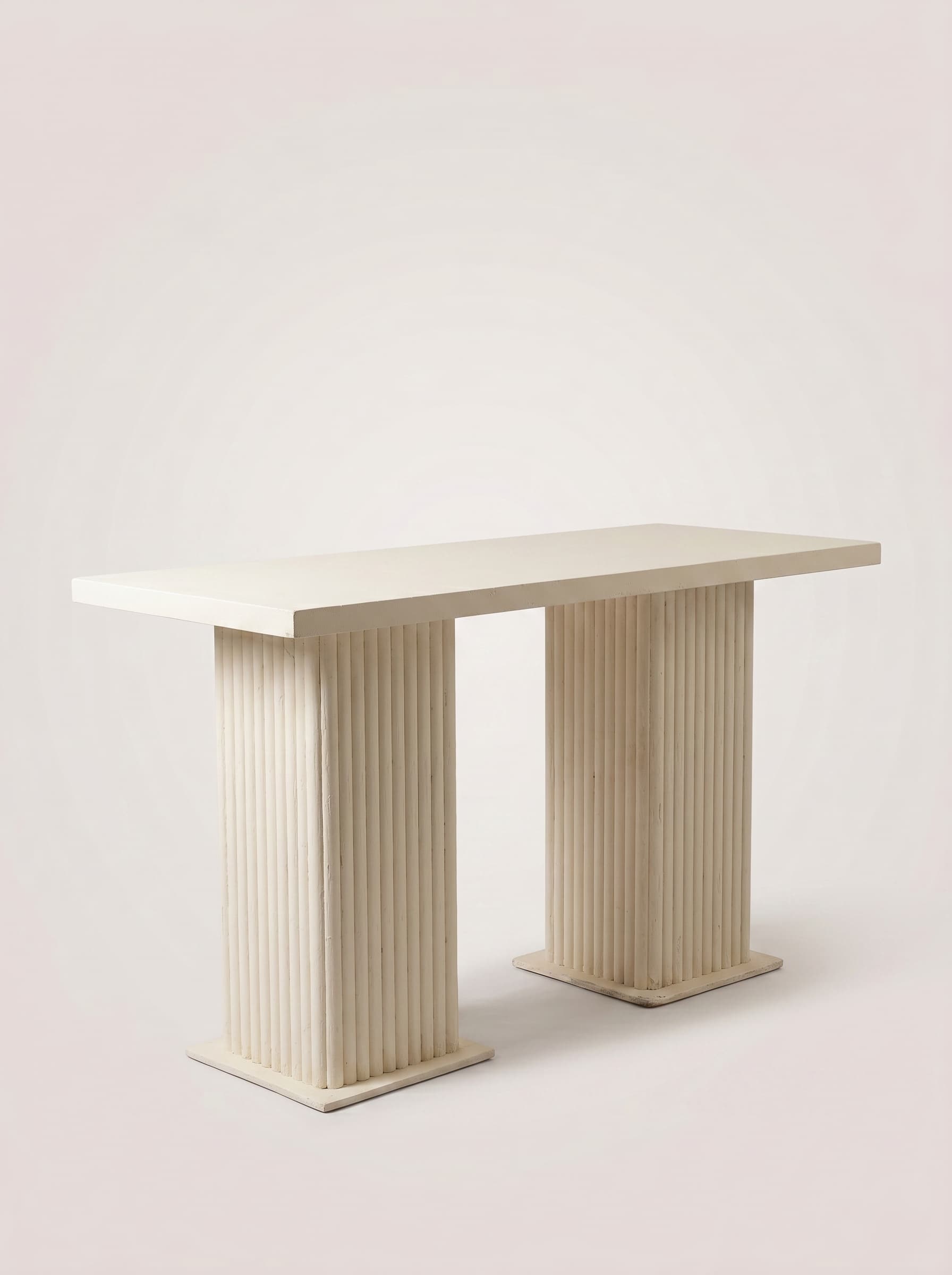 Ivory Fluted Console Table